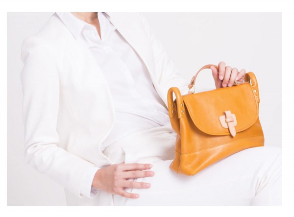 Shoulder Bag Leather Yellow - Alsego