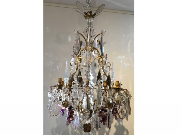 Cage Fruit Chandelier in Louis XV Style - French Antique