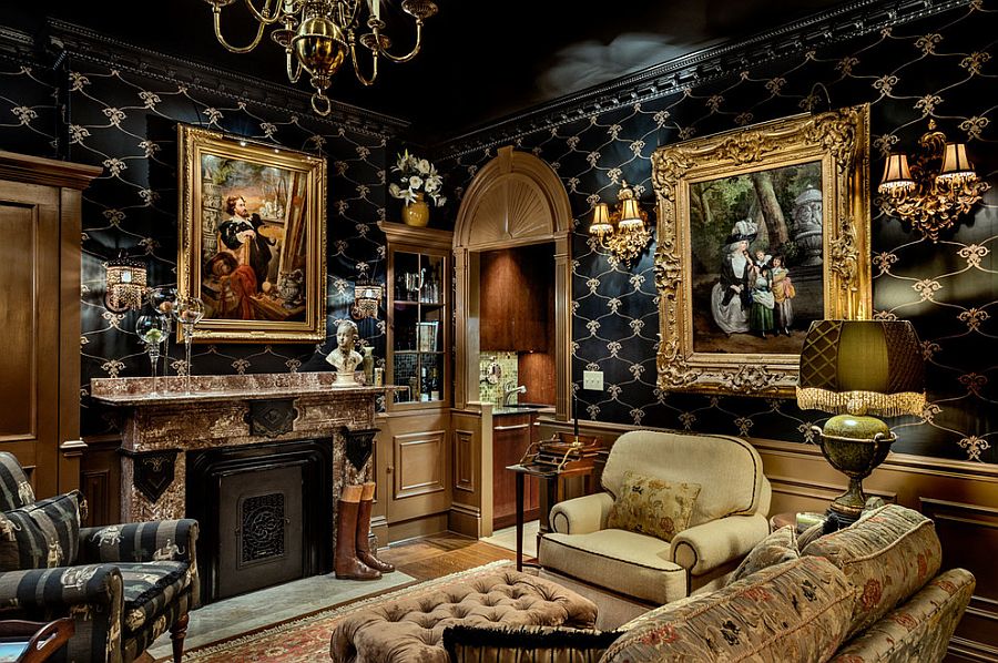 Brilliant-living-room-with-black-gold-and-ornate-design
