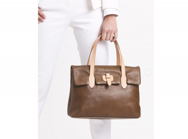 Kelly Bag Style Leather Handbag Yellow