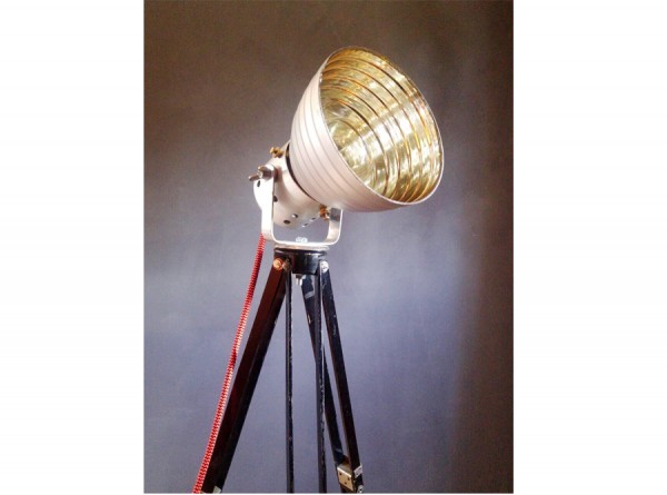 Standing Lamp Tripod with Rare Glass Shade
