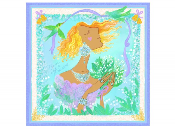 Silk Scarf Aqua Gift to the World