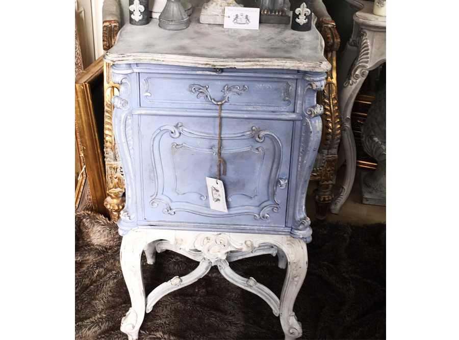 Antique sales grey nightstand