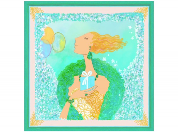 Silk Scarf Aqua Follow your Dreams