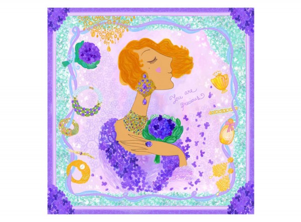 Silk Scarf Purple Precious
