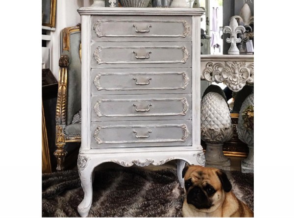 Cupboard Antique Restored Grey